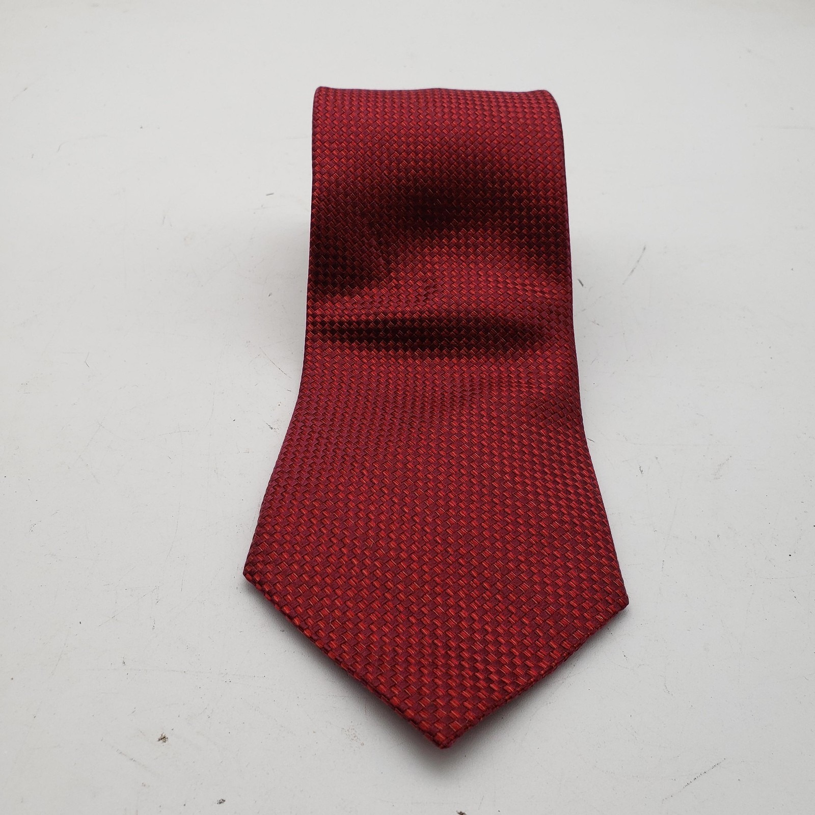 Covington Tie Mens One Size Red Geometric Woven Classic Dress Long Necktie